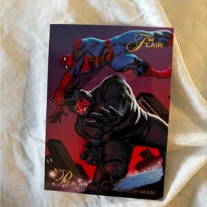 1994 Flair Spider-Man vs Rhino Trading Card